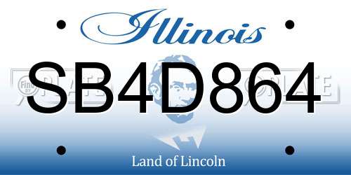 SB4D864 Illinois License Plate