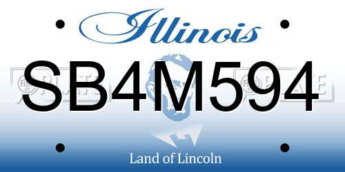 SB4M594 Illinois License Plate