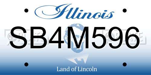 SB4M596 Illinois License Plate