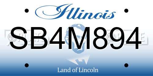 SB4M894 Illinois License Plate
