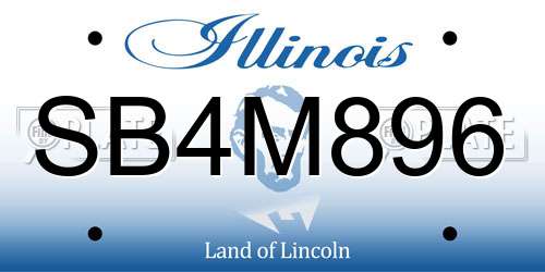 SB4M896 Illinois License Plate