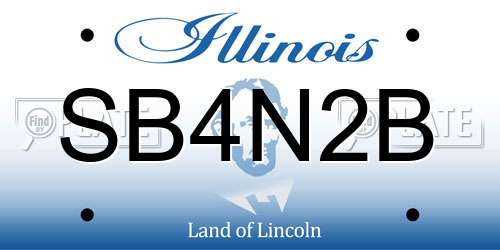 SB4N2B Illinois License Plate