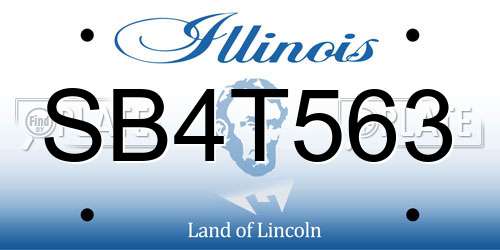 SB4T563 Illinois License Plate