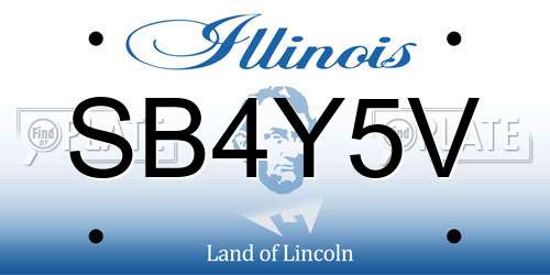 SB4Y5V Illinois License Plate