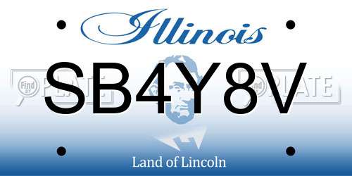 SB4Y8V Illinois License Plate