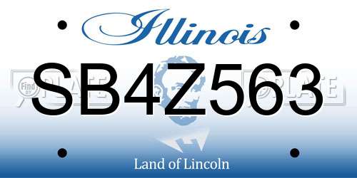 SB4Z563 Illinois License Plate