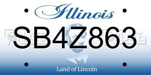 SB4Z863 Illinois License Plate