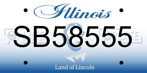 SB58555 Illinois License Plate