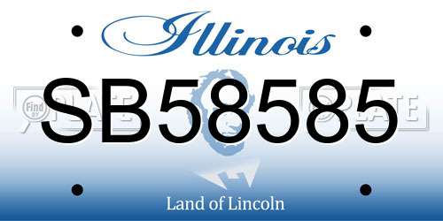 SB58585 Illinois License Plate