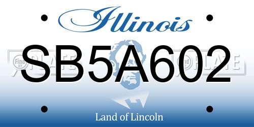 SB5A602 Illinois License Plate