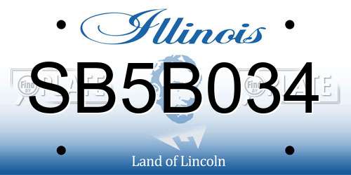 SB5B034 Illinois License Plate