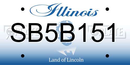 SB5B151 Illinois License Plate