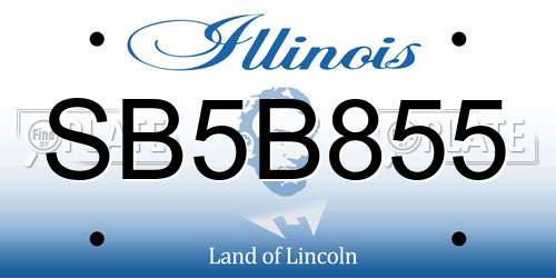 SB5B855 Illinois License Plate