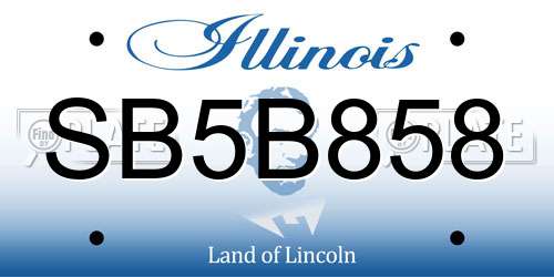 SB5B858 Illinois License Plate