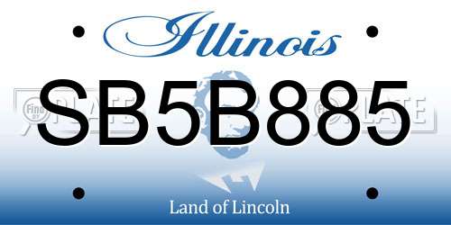 SB5B885 Illinois License Plate