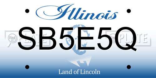 SB5E5Q Illinois License Plate