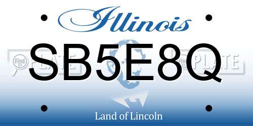 SB5E8Q Illinois License Plate