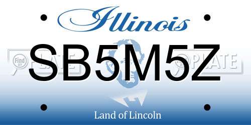 SB5M5Z Illinois License Plate