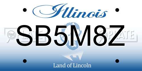 SB5M8Z Illinois License Plate