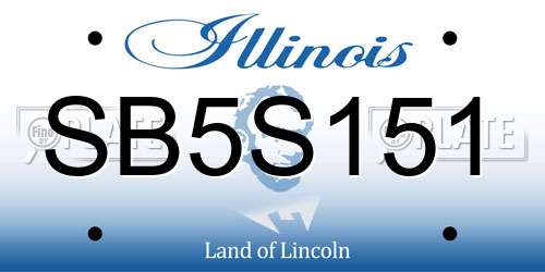 SB5S151 Illinois License Plate