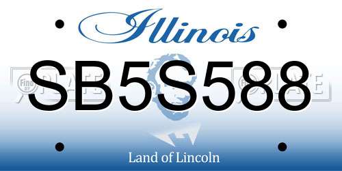 SB5S588 Illinois License Plate