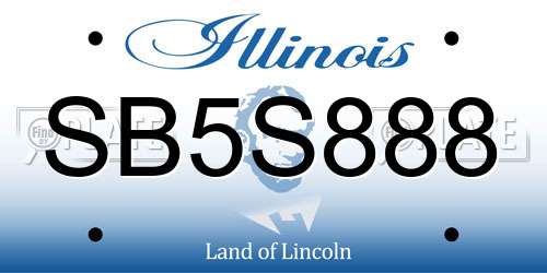 SB5S888 Illinois License Plate