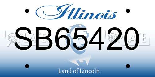 SB65420 Illinois License Plate