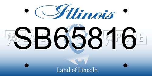 SB65816 Illinois License Plate