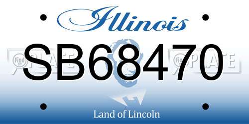 SB68470 Illinois License Plate