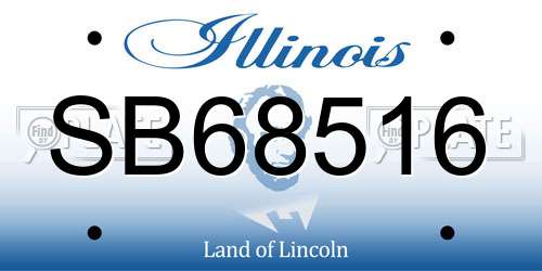 SB68516 Illinois License Plate