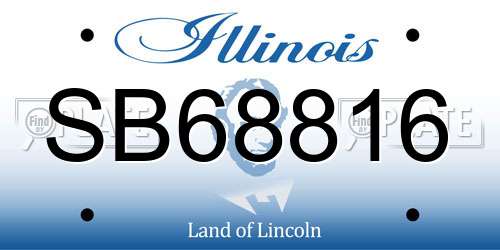 SB68816 Illinois License Plate