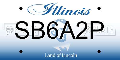SB6A2P Illinois License Plate