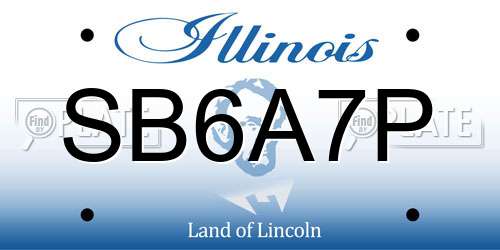 SB6A7P Illinois License Plate