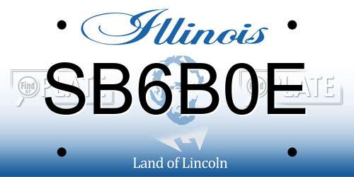 SB6B0E Illinois License Plate