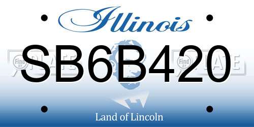 SB6B420 Illinois License Plate