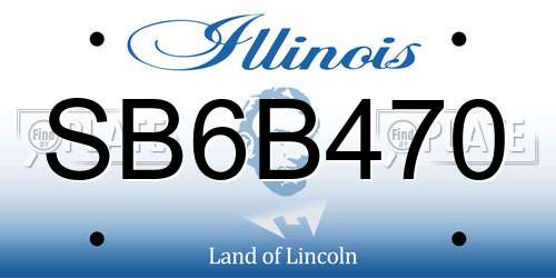 SB6B470 Illinois License Plate