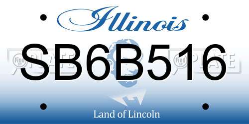 SB6B516 Illinois License Plate