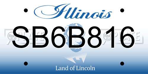 SB6B816 Illinois License Plate