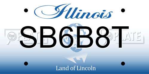 SB6B8T Illinois License Plate