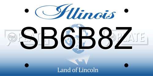 SB6B8Z Illinois License Plate