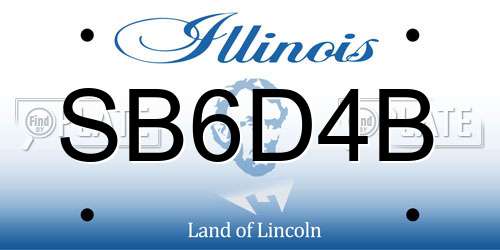 SB6D4B Illinois License Plate