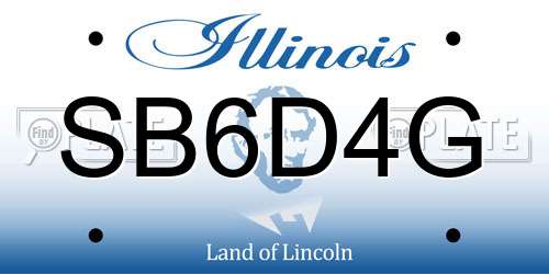 SB6D4G Illinois License Plate