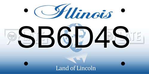SB6D4S Illinois License Plate