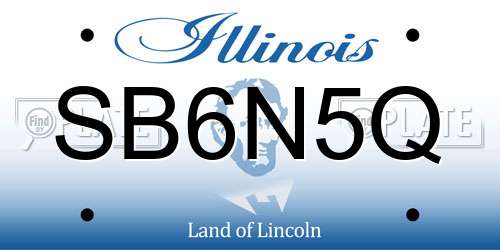 SB6N5Q Illinois License Plate