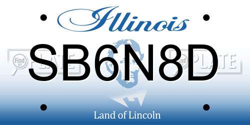 SB6N8D Illinois License Plate