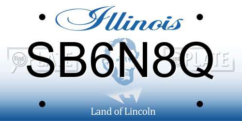 SB6N8Q Illinois License Plate