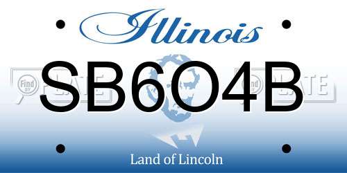 SB6O4B Illinois License Plate