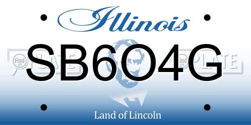 SB6O4G Illinois License Plate