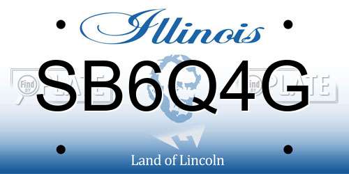 SB6Q4G Illinois License Plate
