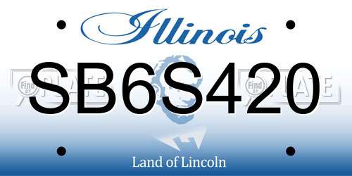 SB6S420 Illinois License Plate